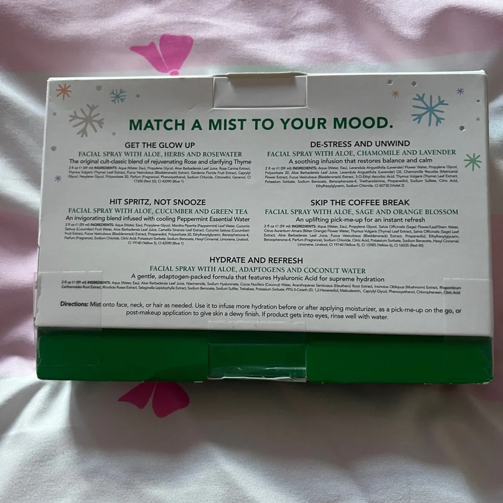 Mario Badescu Mini Mist Collection - green, purple, orange, blue, pink
